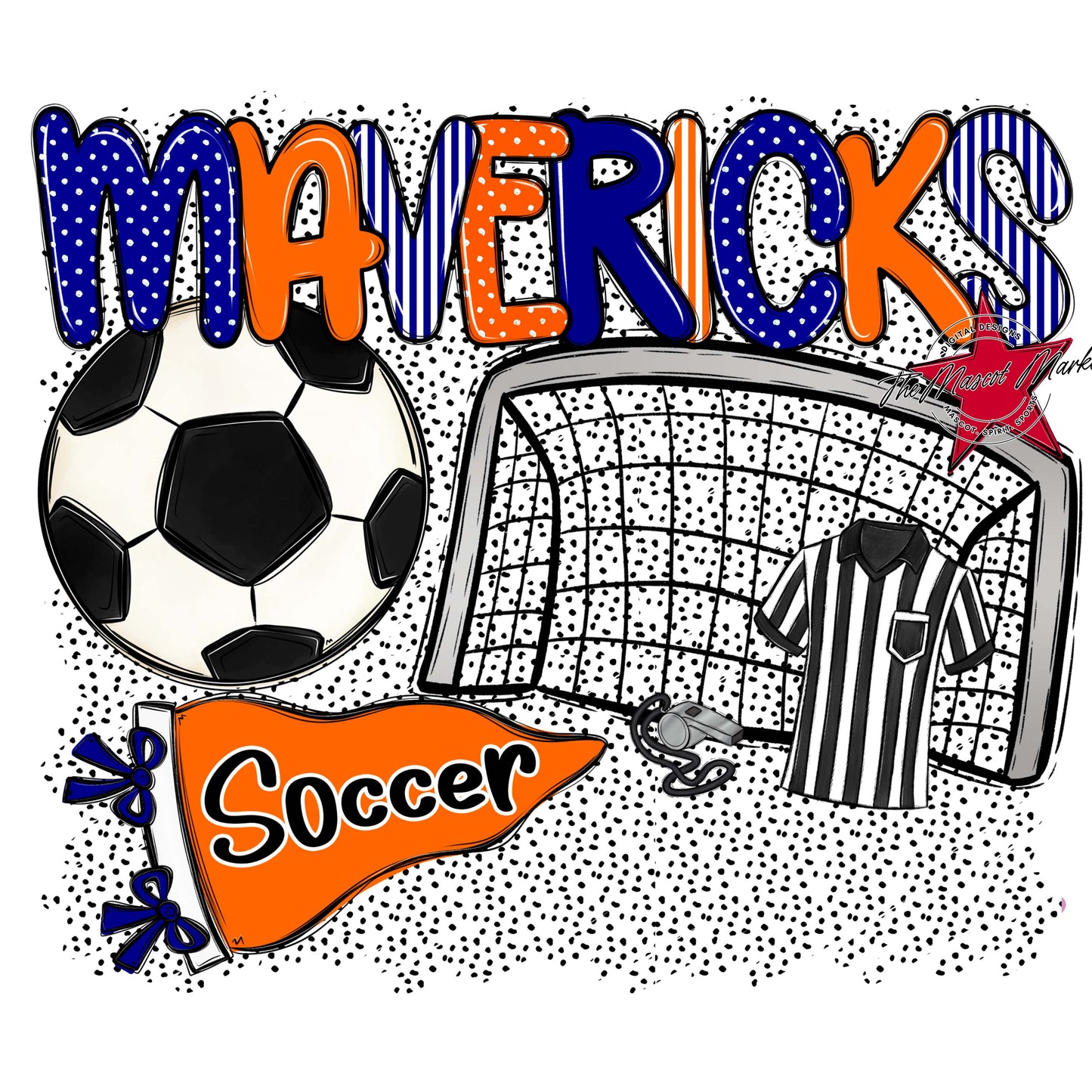 Mavericks Soccer Spirit-Blue & Orange