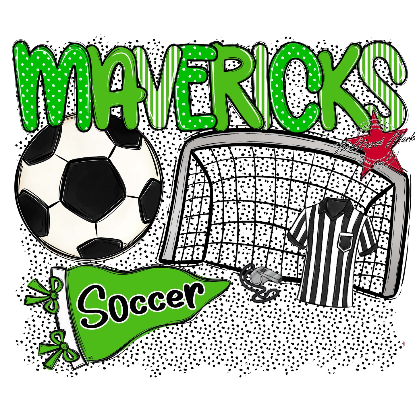 Mavericks Soccer Spirit-Bright Green