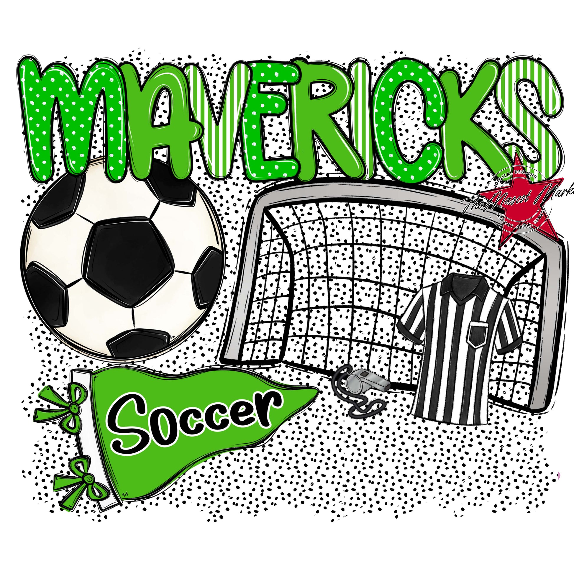 Mavericks Soccer Spirit-Bright Green