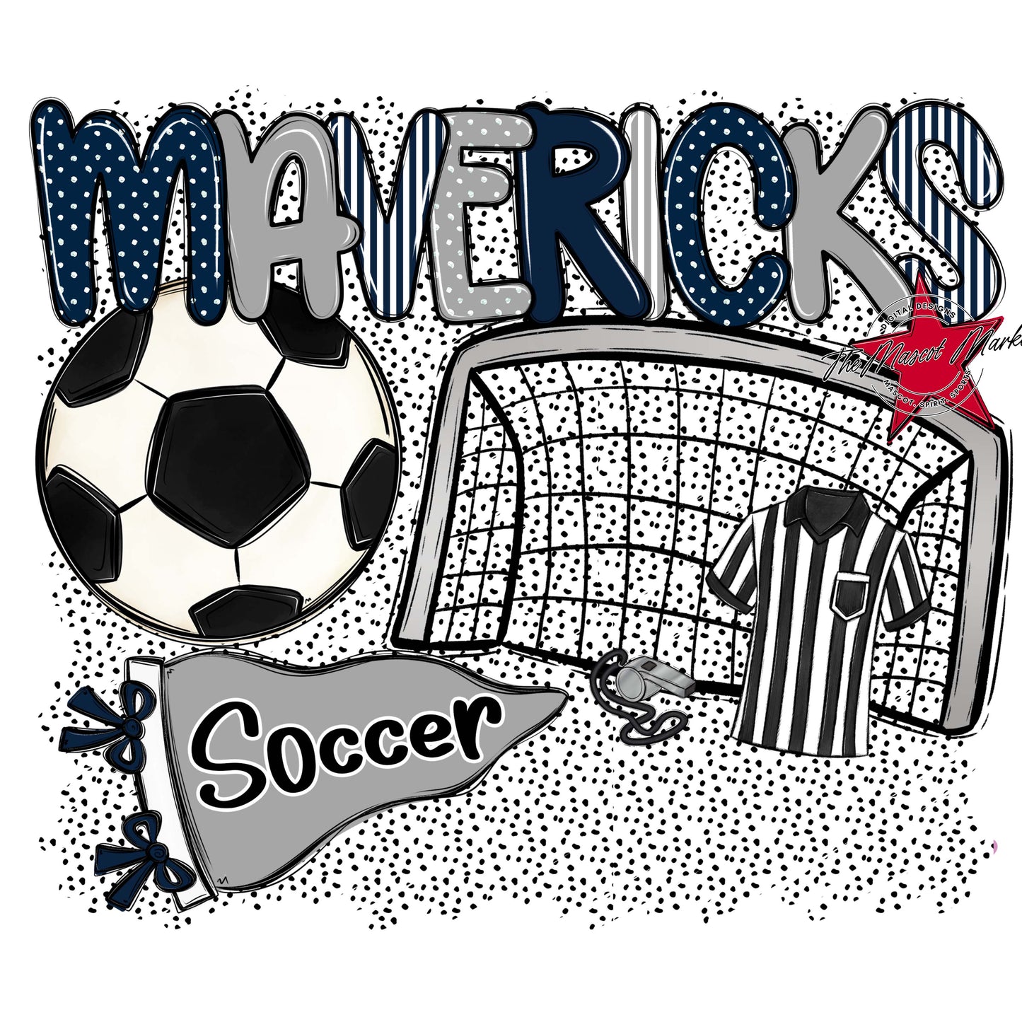 Mavericks Soccer Spirit-Navy & Grey