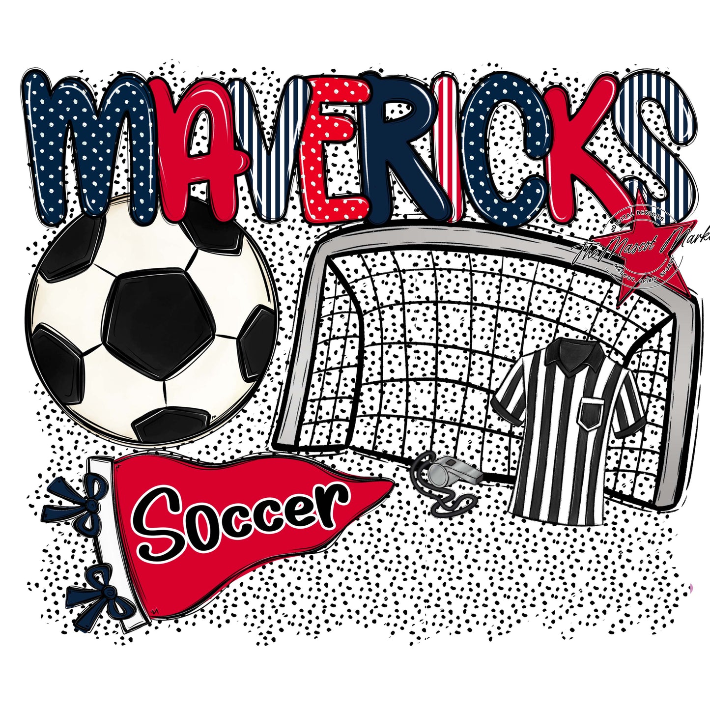 Mavericks Soccer Spirit-Navy & Red