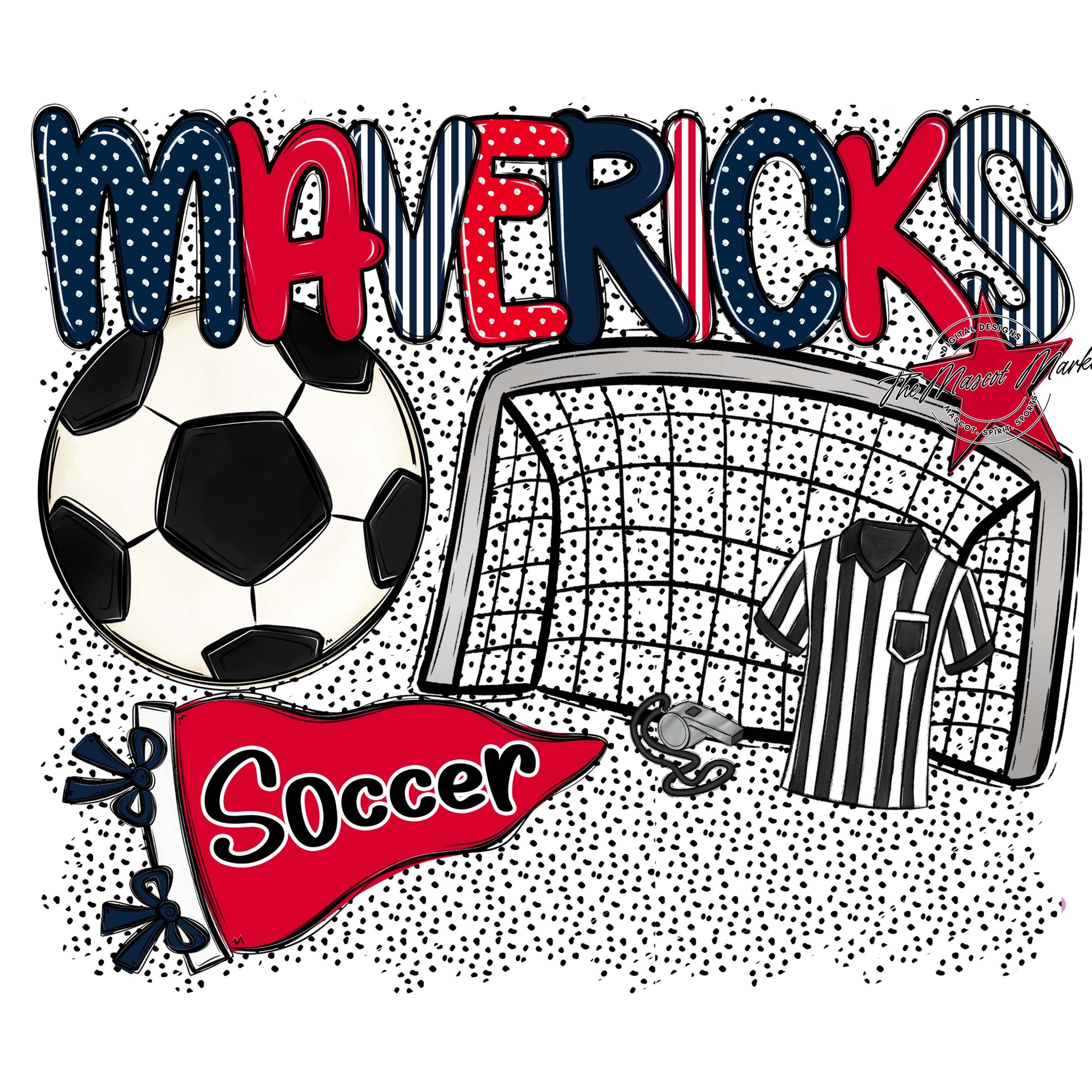 Mavericks Soccer Spirit-Navy & Red