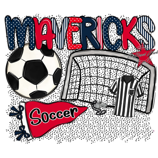 Mavericks Soccer Spirit-Navy & Red