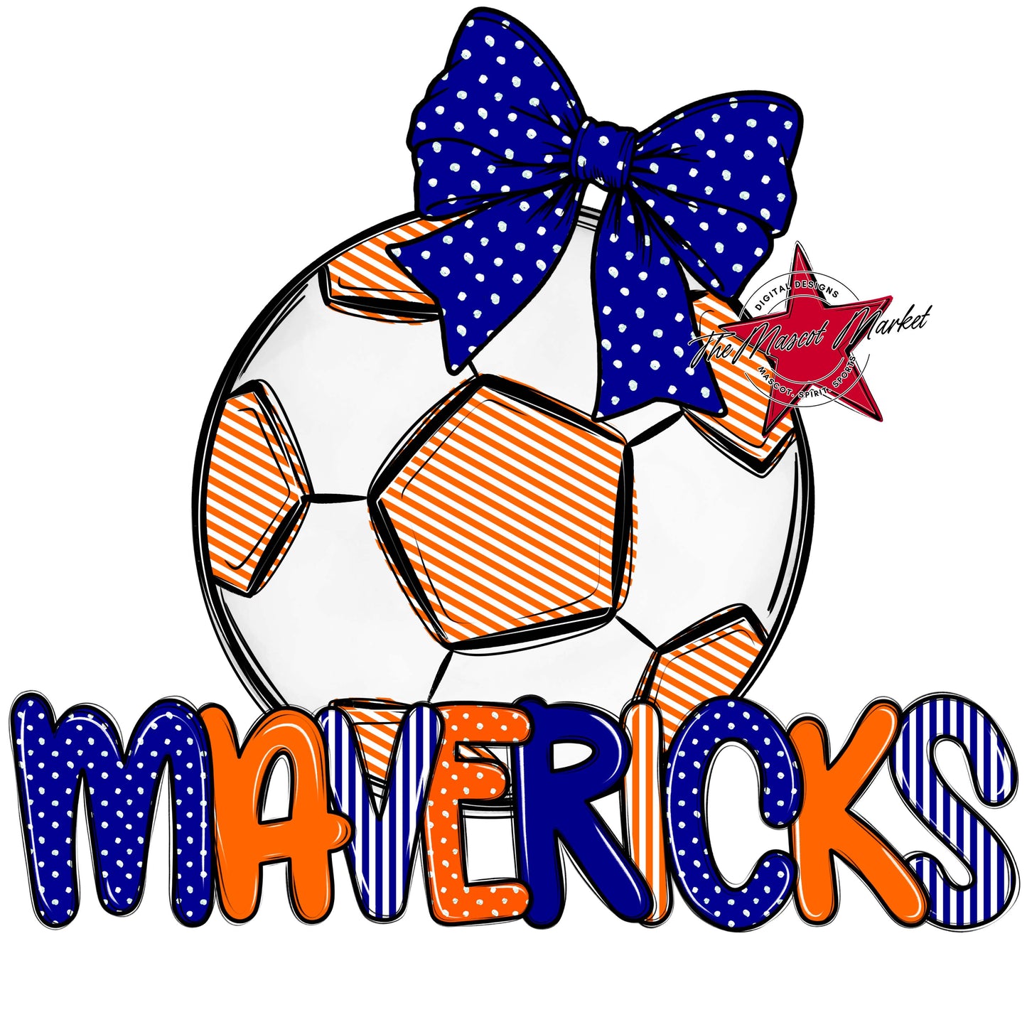 Mavericks Soccer Spirit Design-Blue & Orange