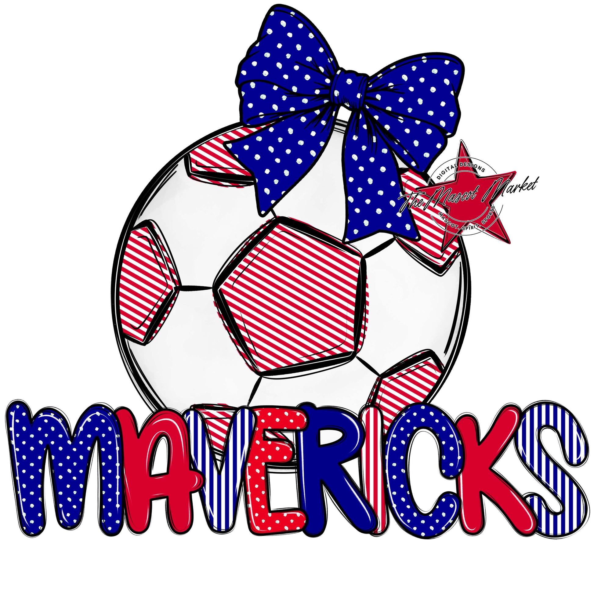 Mavericks Soccer Spirit Design-Blue & Red