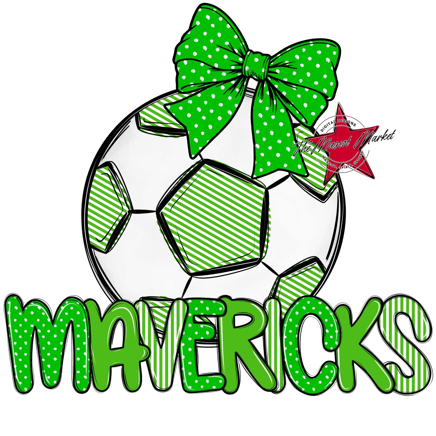 Mavericks Soccer Spirit Design-Bright Green
