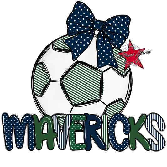 Mavericks Soccer Spirit Design-Navy & Green