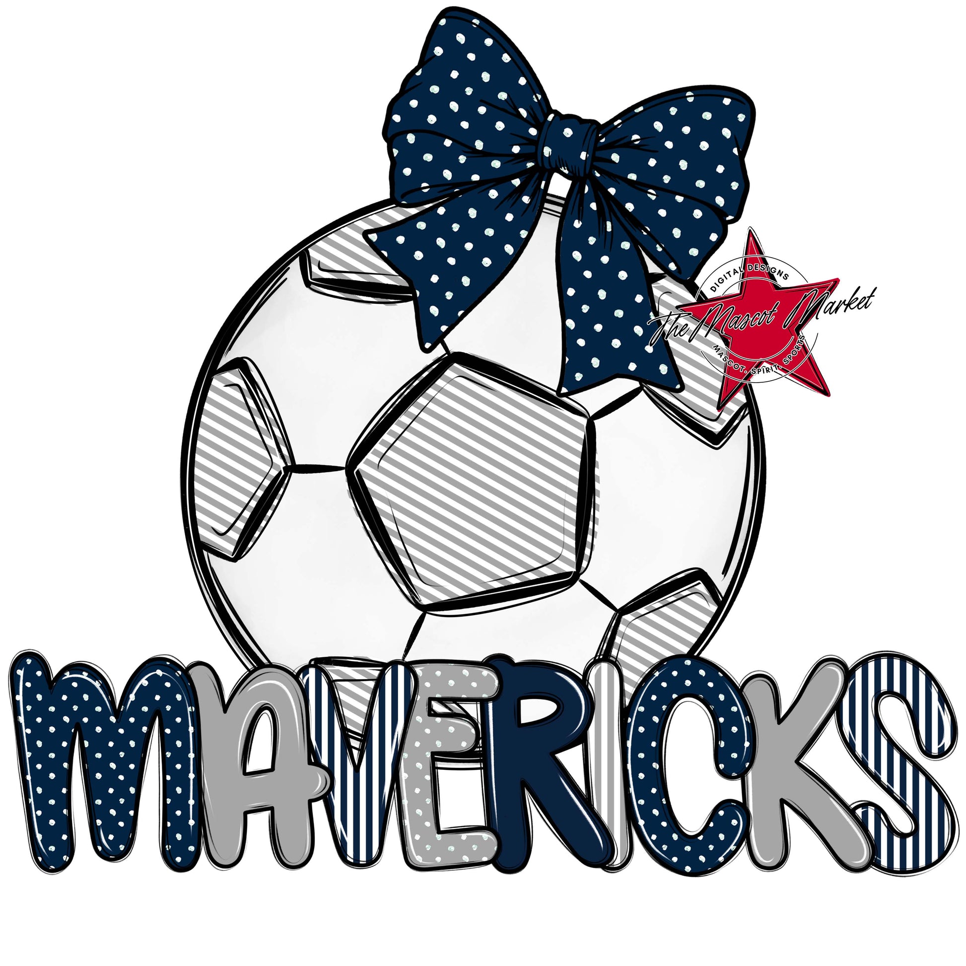 Mavericks Soccer Spirit Design-Navy & Grey