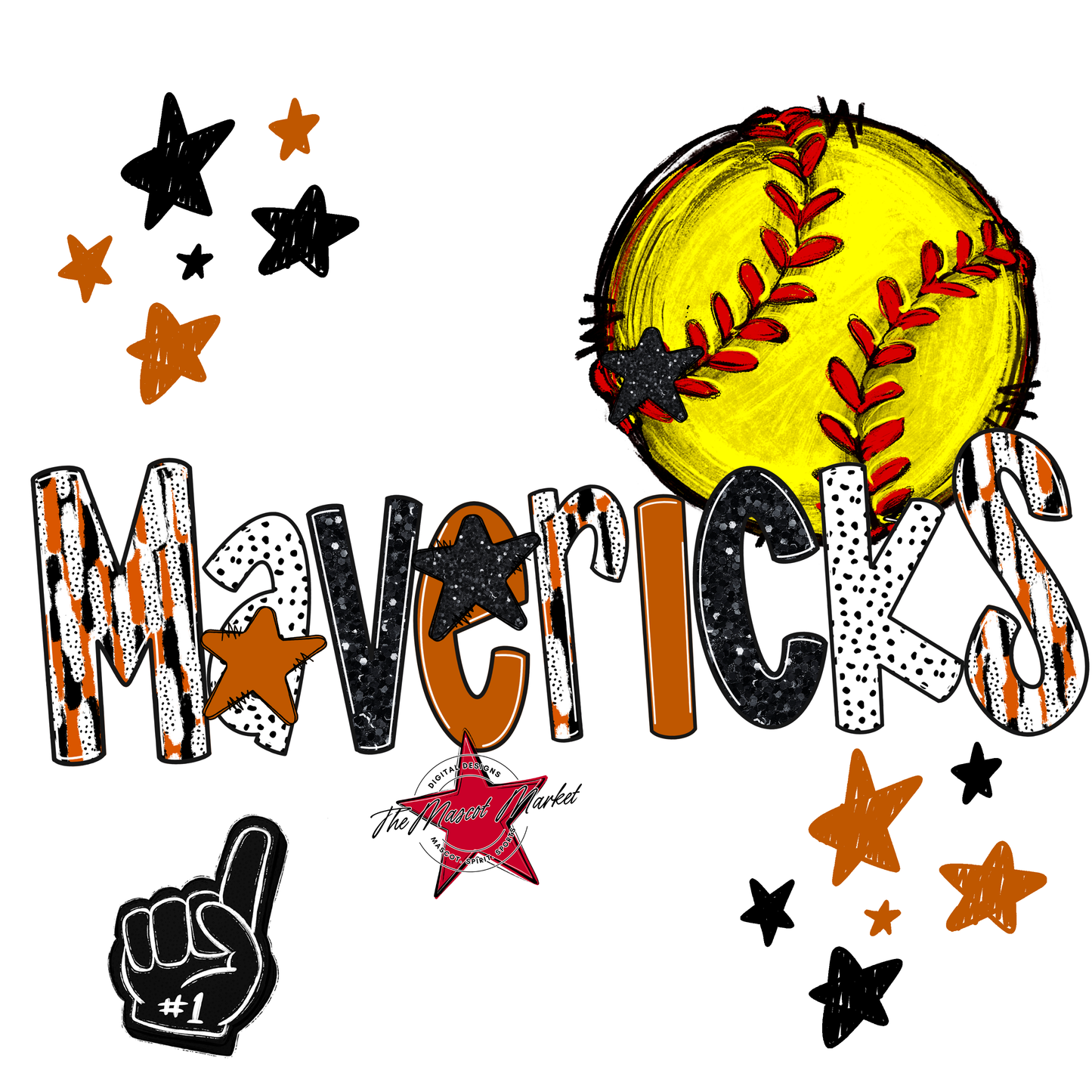 Mavericks Softball Scrape-Burnt Orange