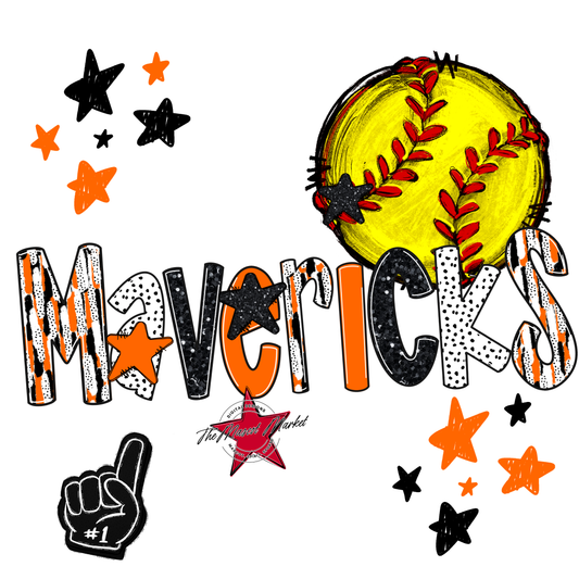 Mavericks Softball Scrape-Orange