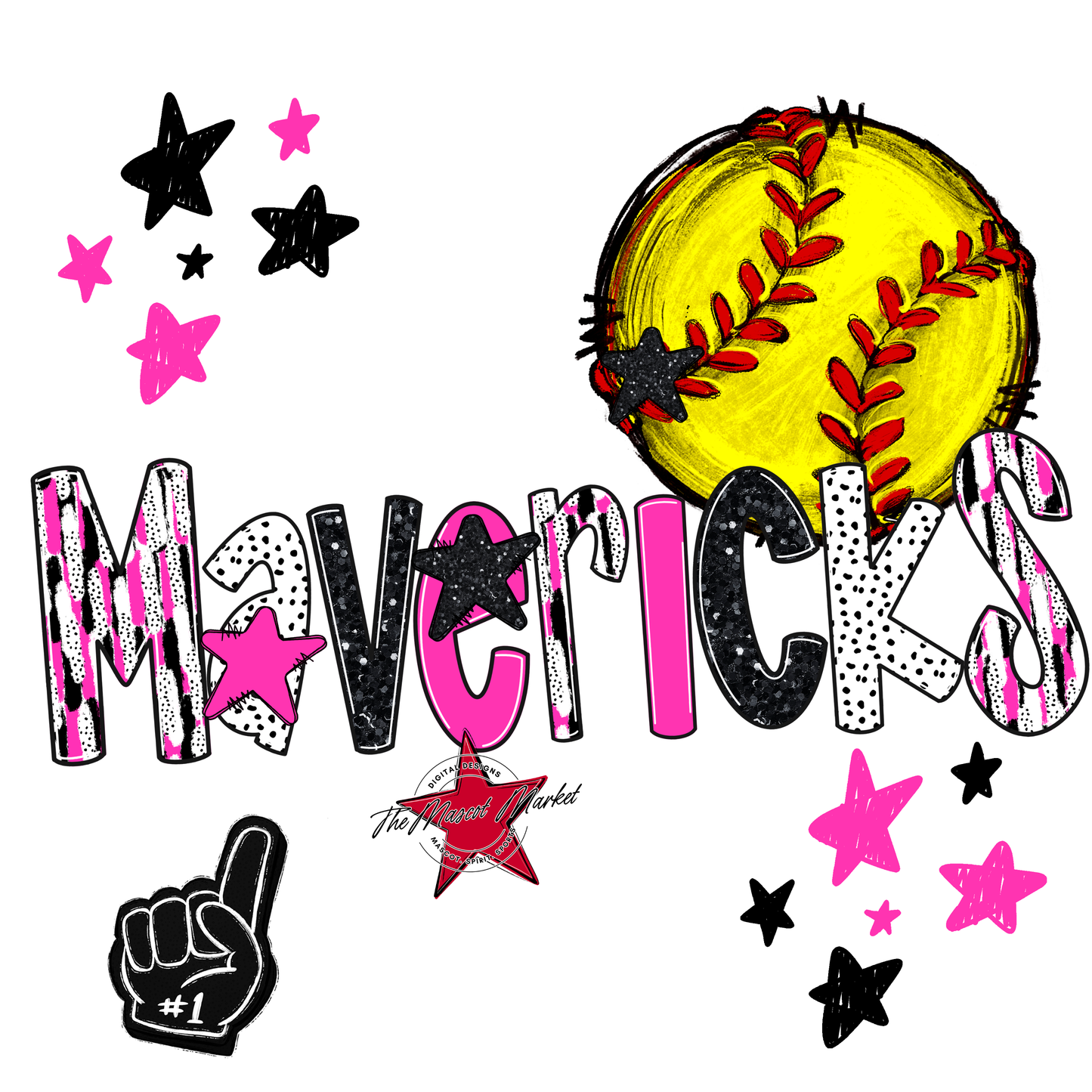 Mavericks Softball Scrape-Pink