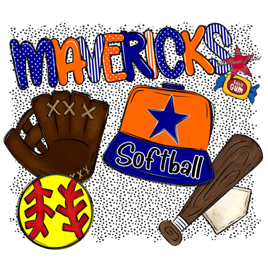 Mavericks Softball Spirit-Blue & Orange