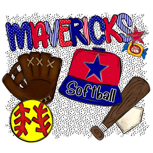 Mavericks Softball Spirit-Blue & Red