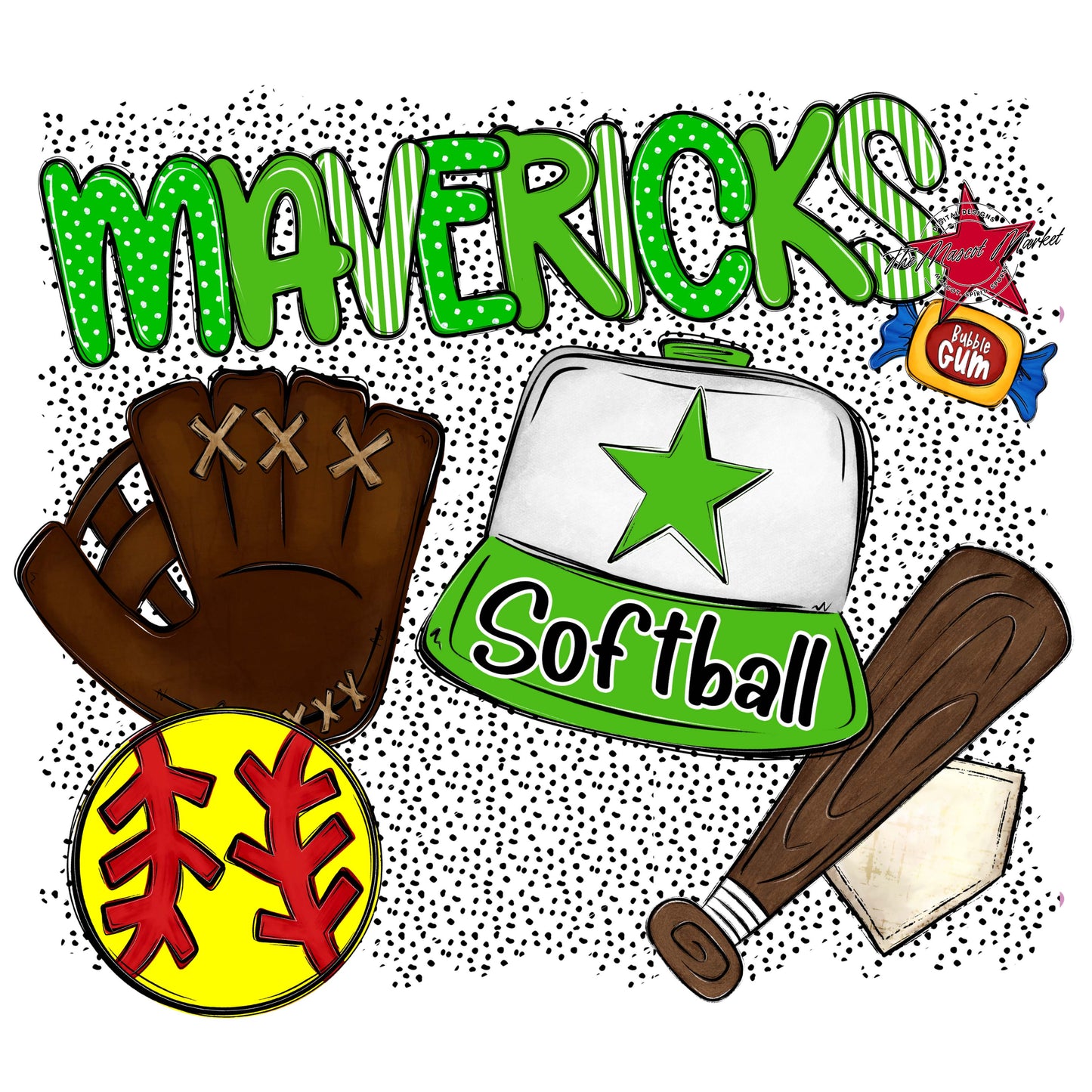 Mavericks Softball Spirit-Bright Green
