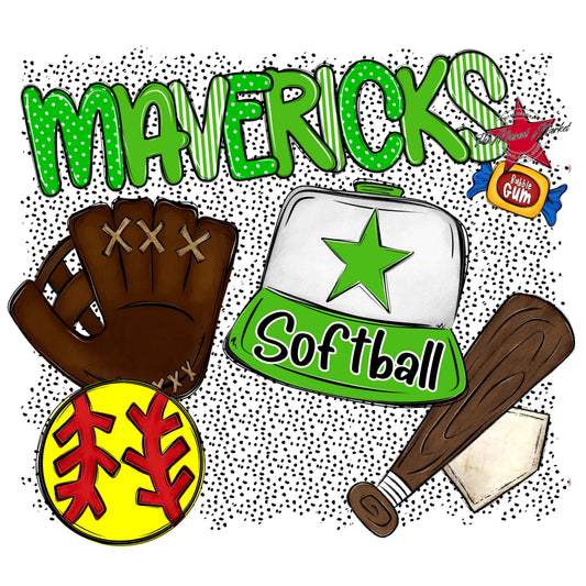 Mavericks Softball Spirit-Bright Green