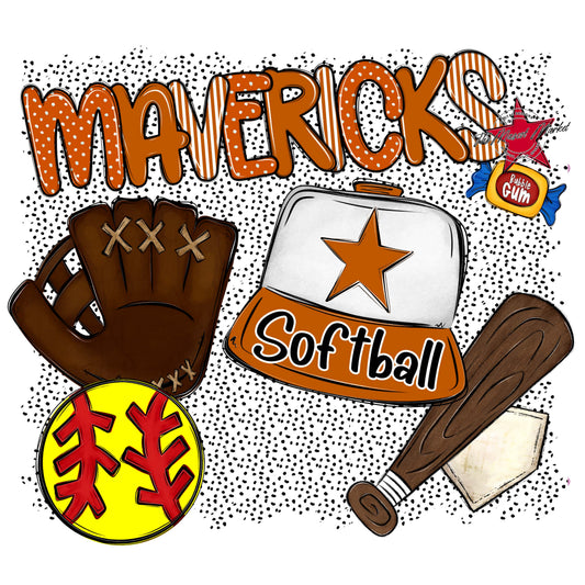 Mavericks Softball Spirit-Burnt Orange