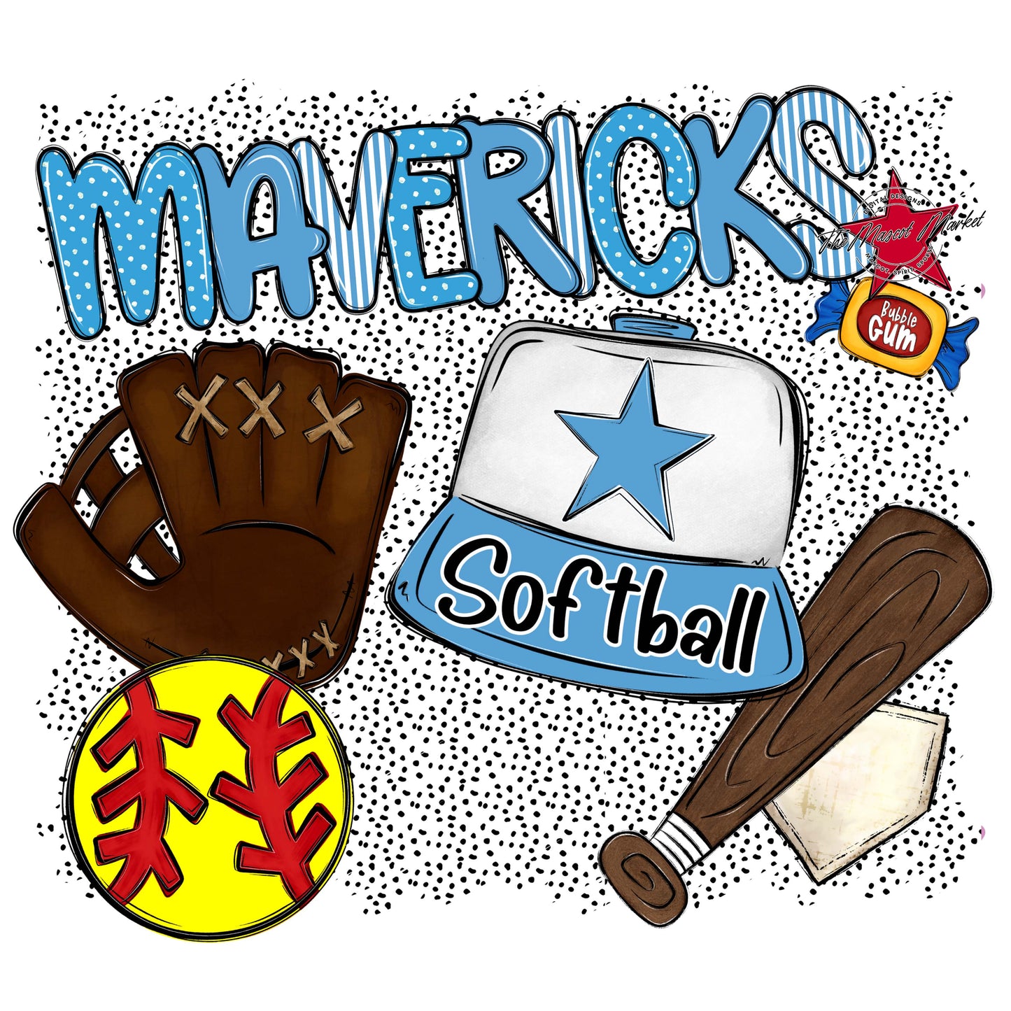 Mavericks Softball Spirit-Carolina Blue