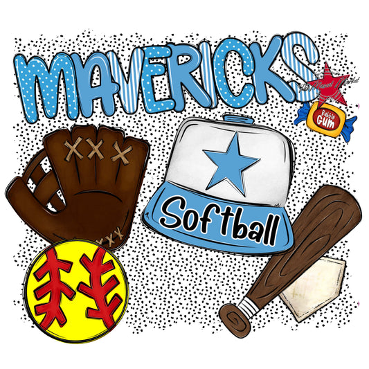 Mavericks Softball Spirit-Carolina Blue