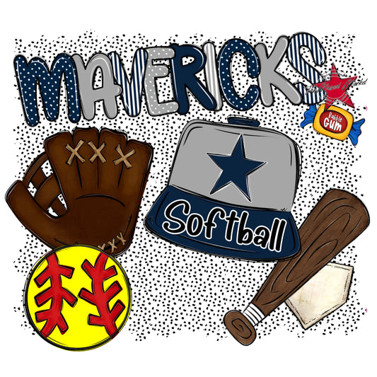 Mavericks Softball Spirit-Navy & Grey