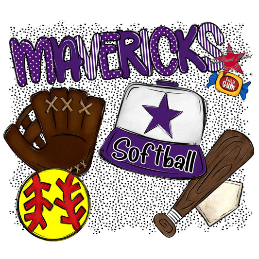 Mavericks Softball Spirit-Purple