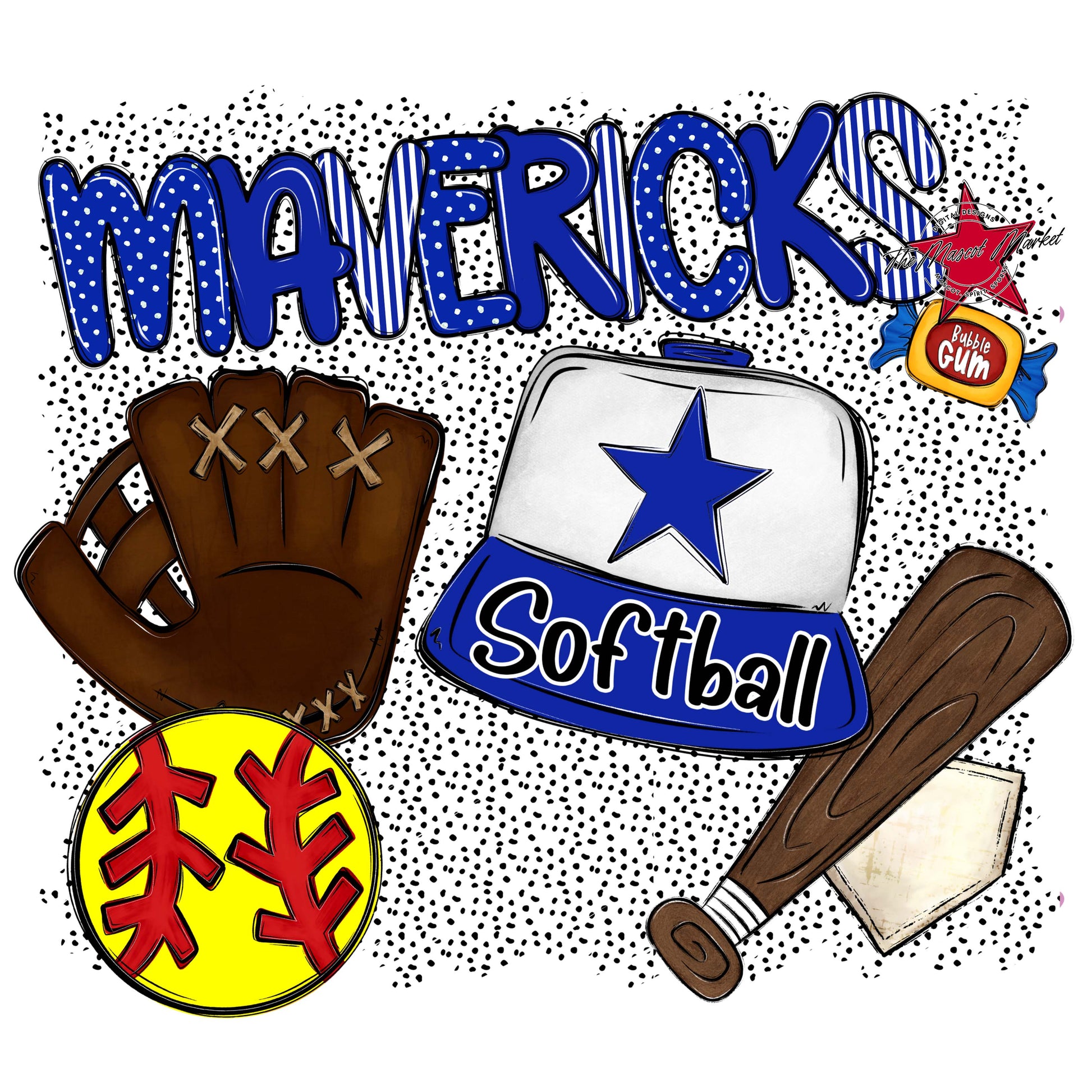 Mavericks Softball Spirit-Royal Blue