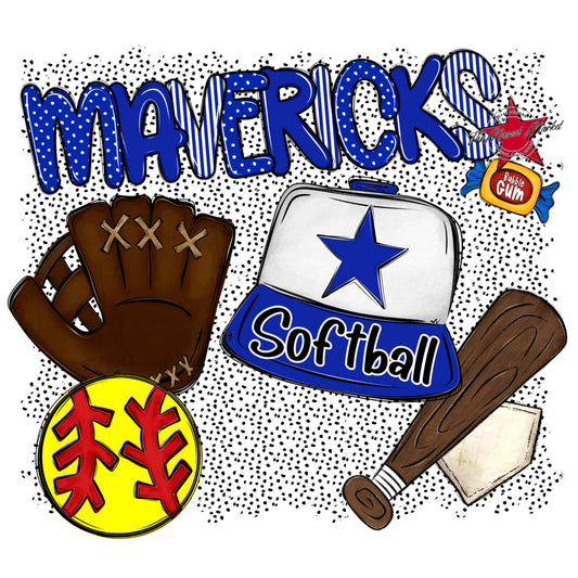 Mavericks Softball Spirit-Royal Blue
