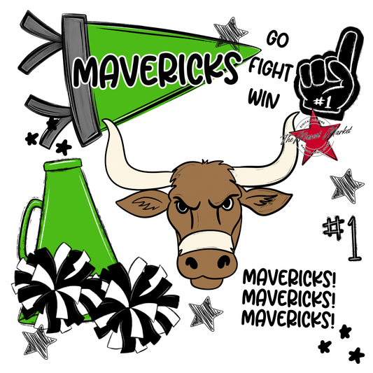Mavericks Spirit Design-Bright Green