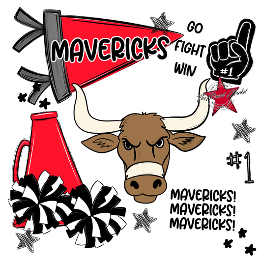 Mavericks Spirit Design-Bright Red