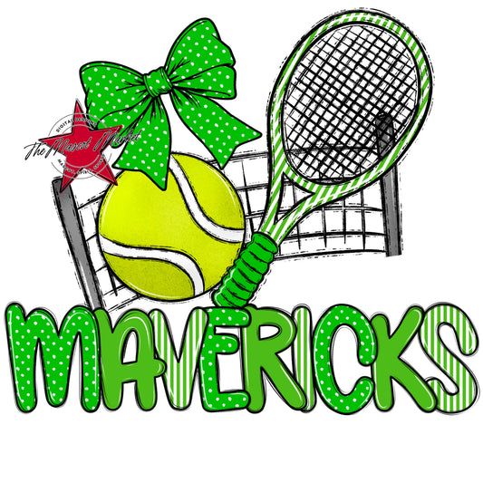 Mavericks Tennis Spirit Design-Bright Green