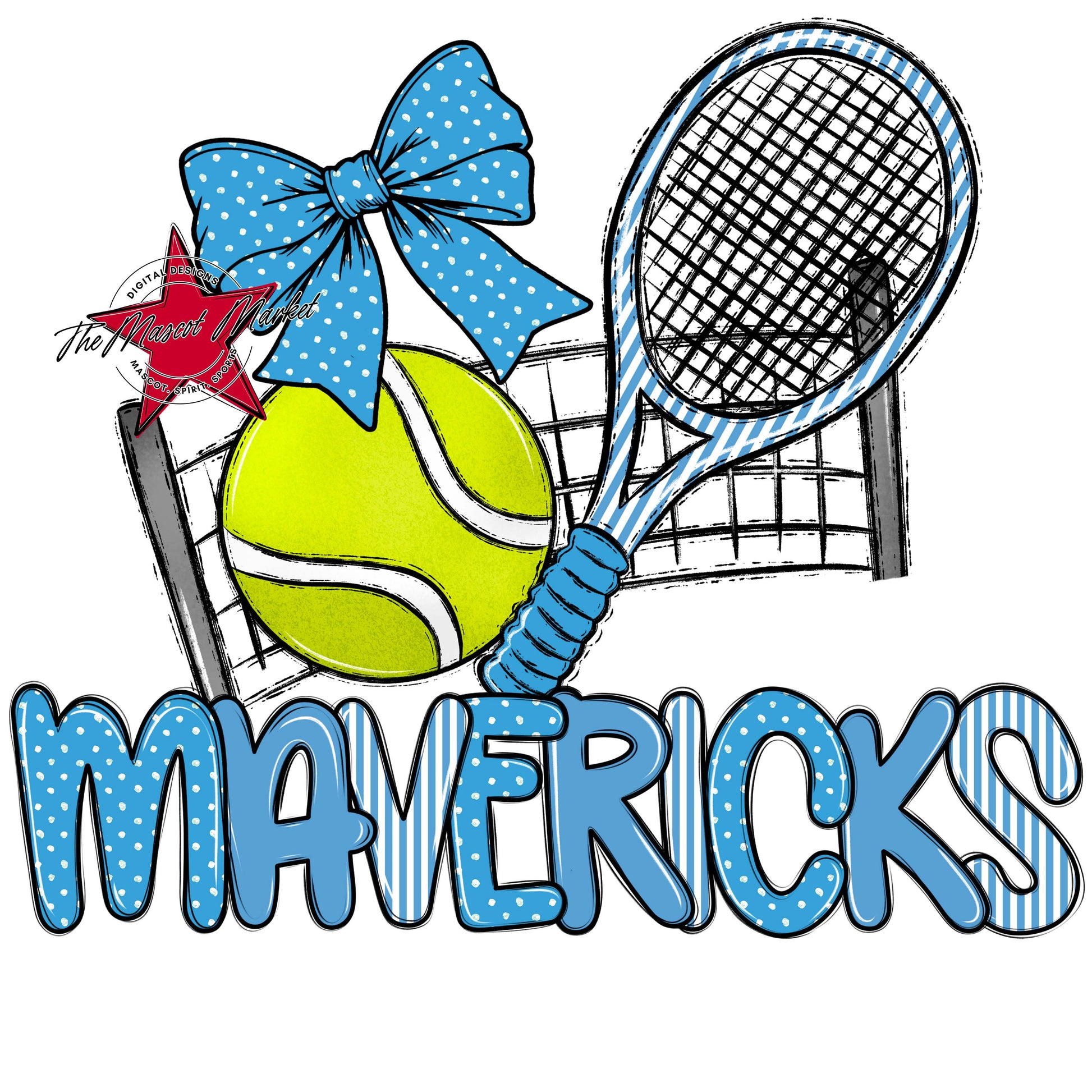 Mavericks Tennis Spirit Design-Carolina Blue