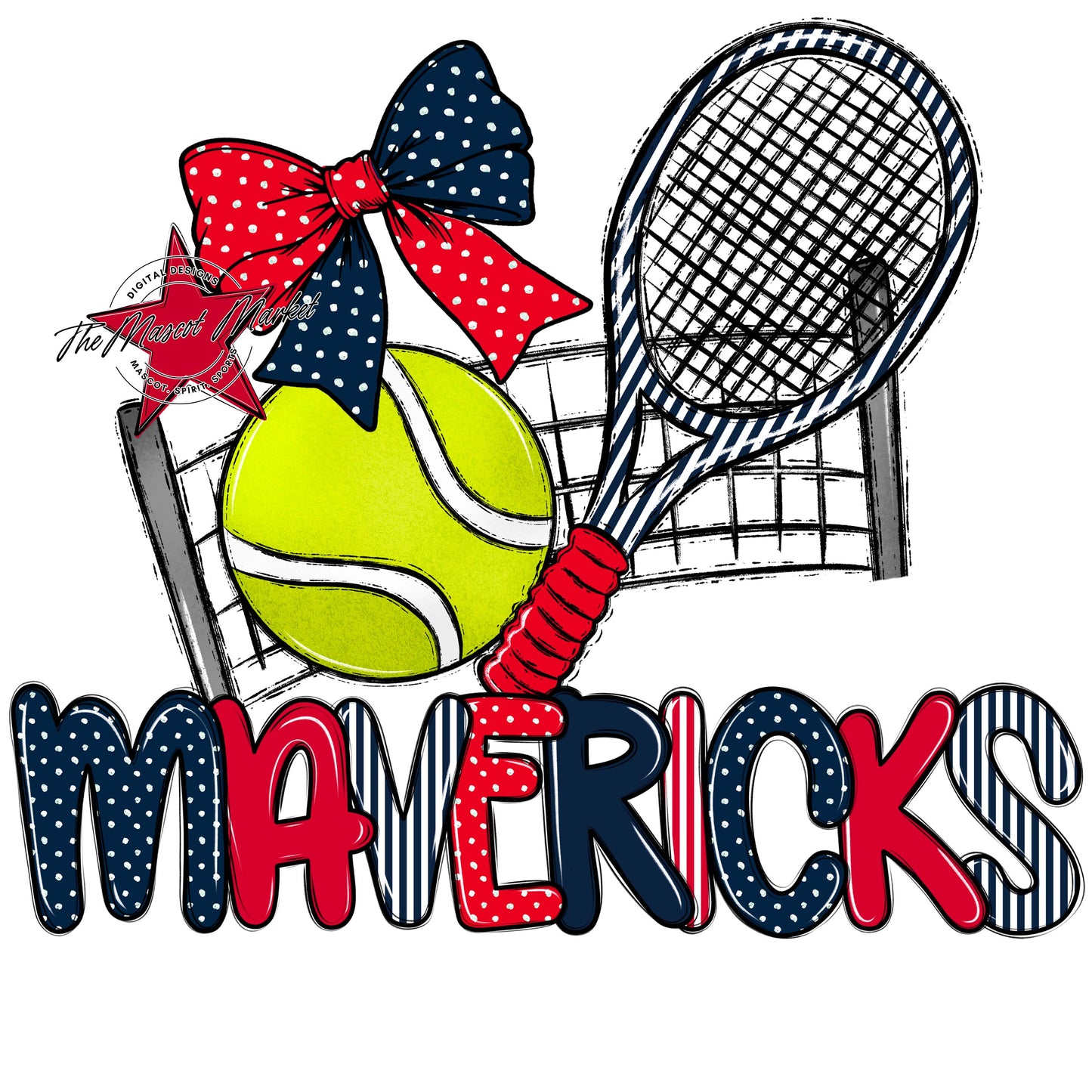 Mavericks Tennis Spirit Design-Navy & Red