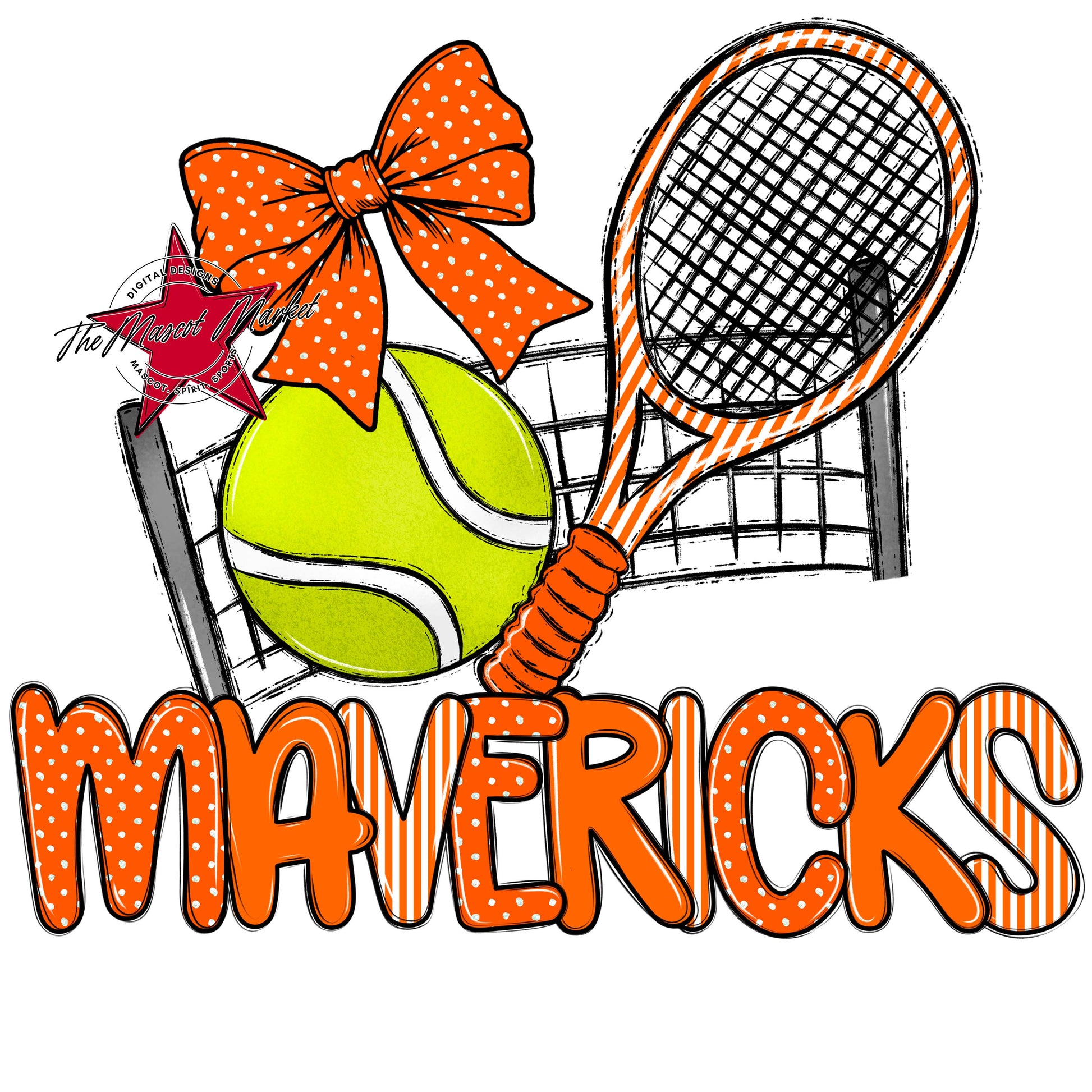 Mavericks Tennis Spirit Design-Orange