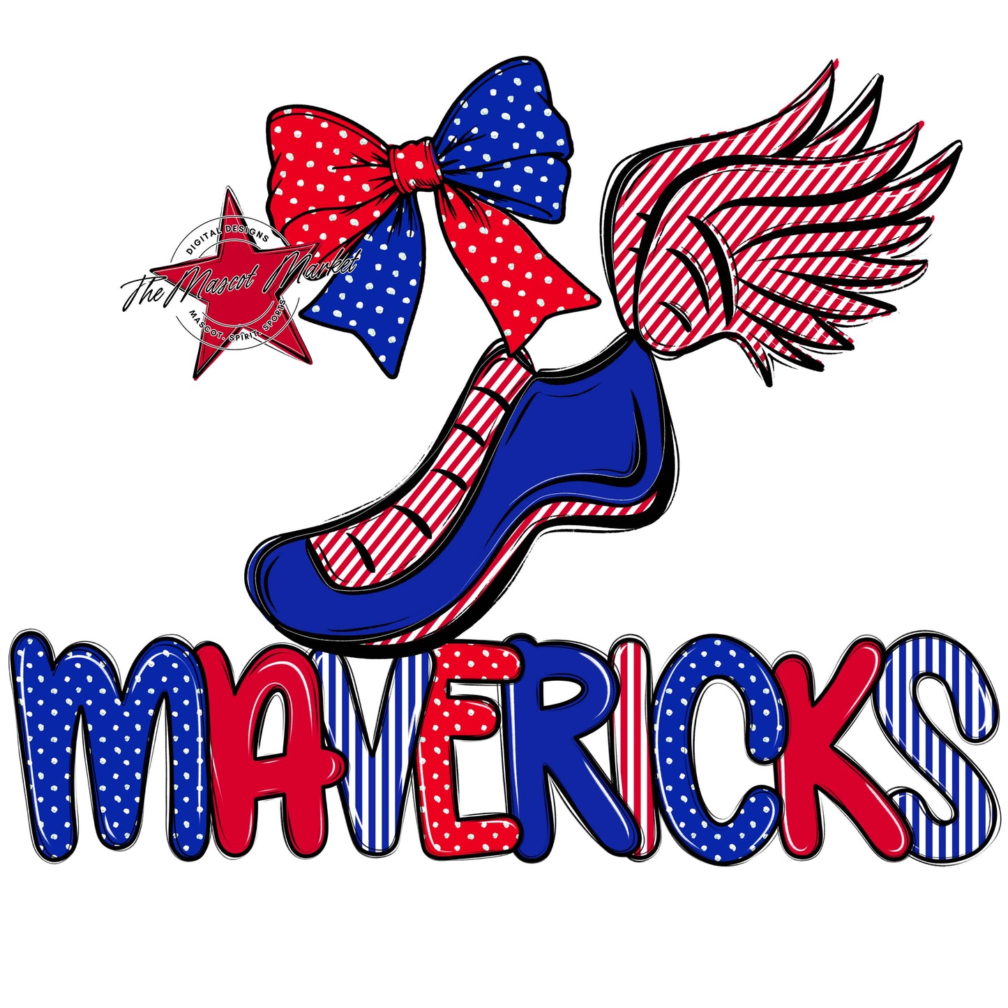 Mavericks Track Spirit Design-Royal Blue & Red