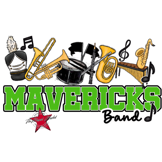 Mavericks Varsity Band-Bright Green