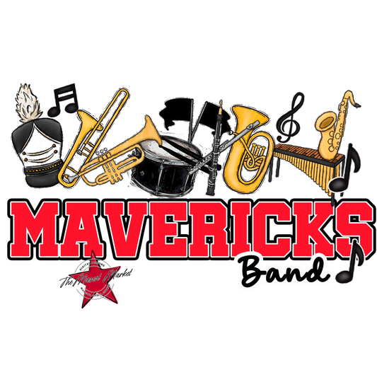 Mavericks Varsity Band-Bright Red