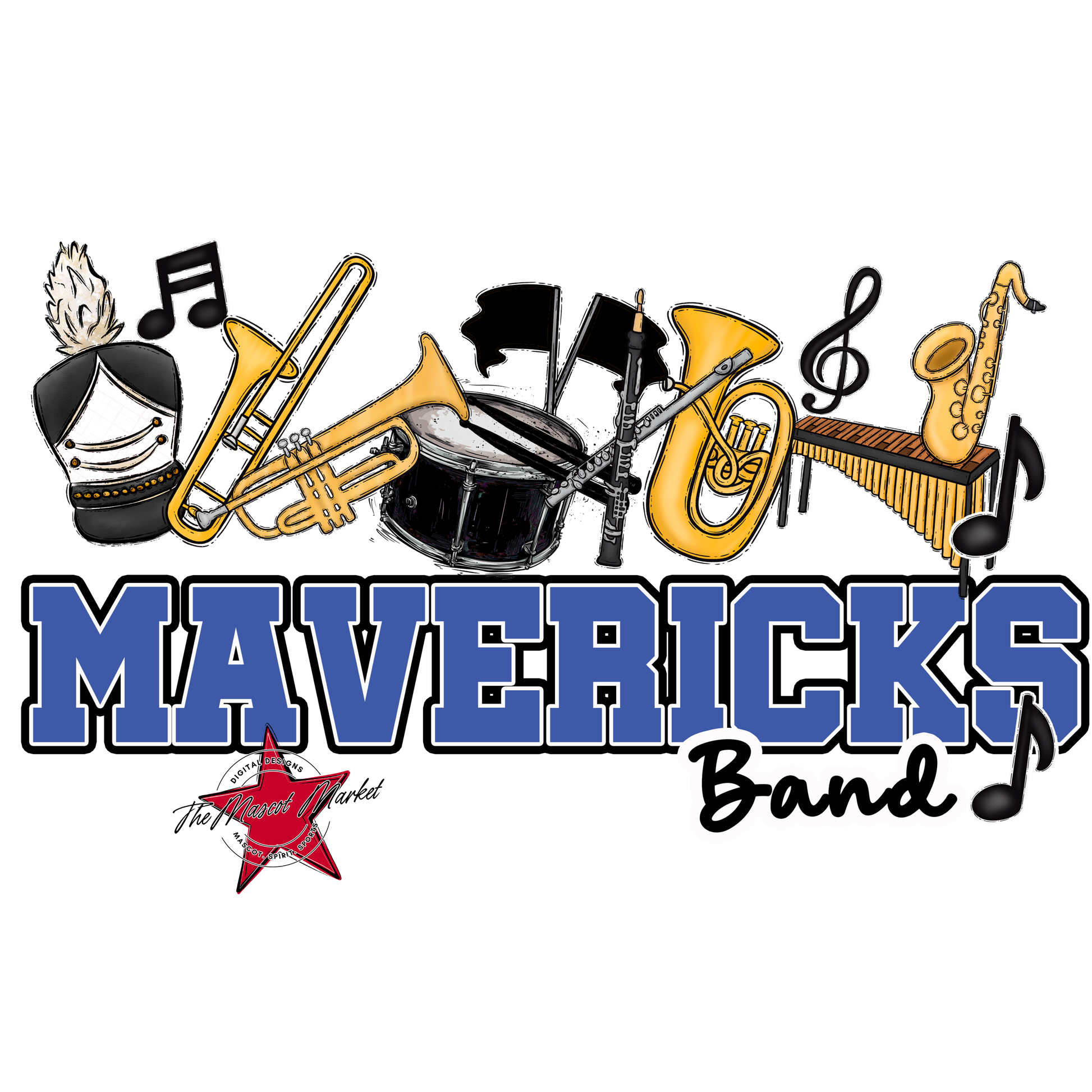 Mavericks Varsity Band-Off Blue