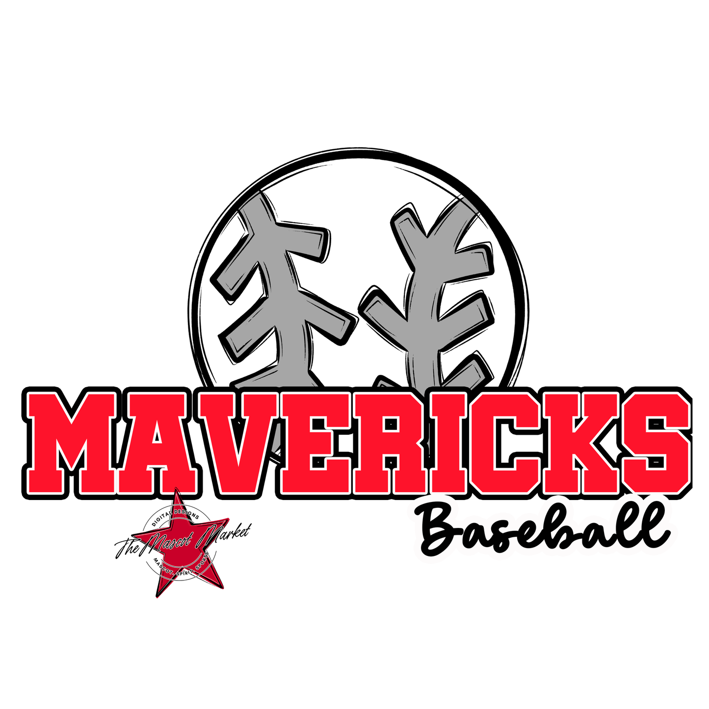 Mavericks Varsity Baseball-Bright Red