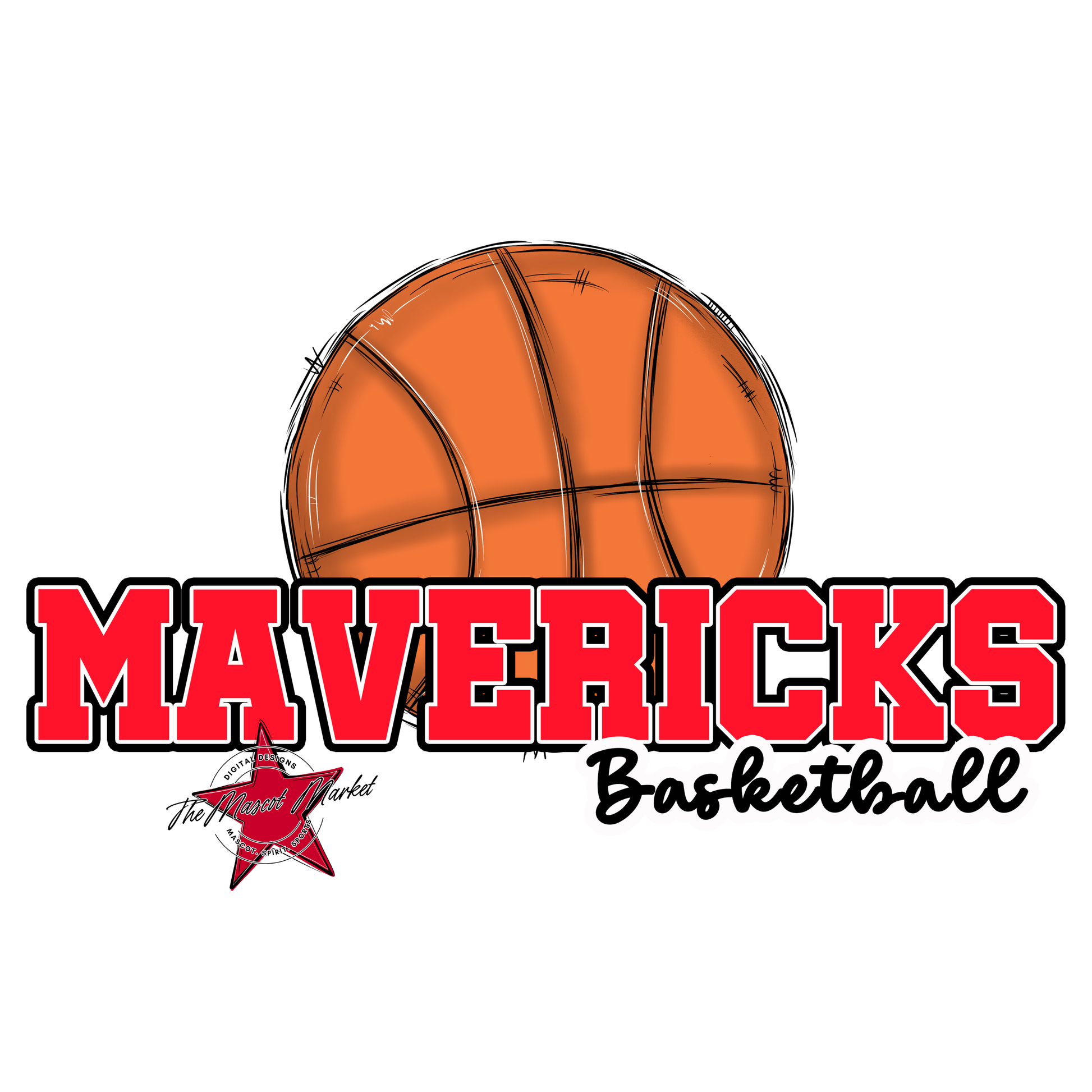 Mavericks Varsity Basketball-Bright Red