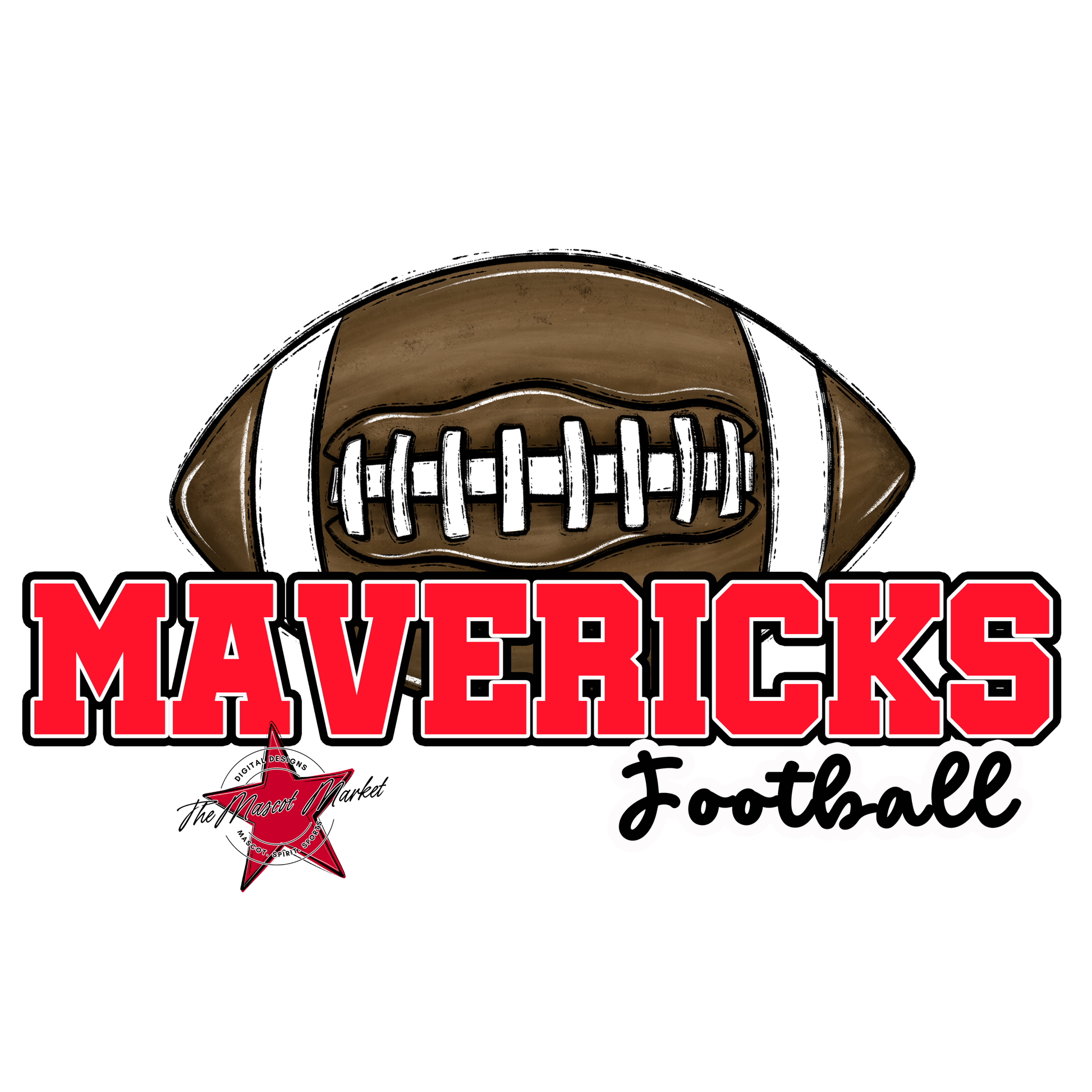 Mavericks Varsity Football-Bright Red