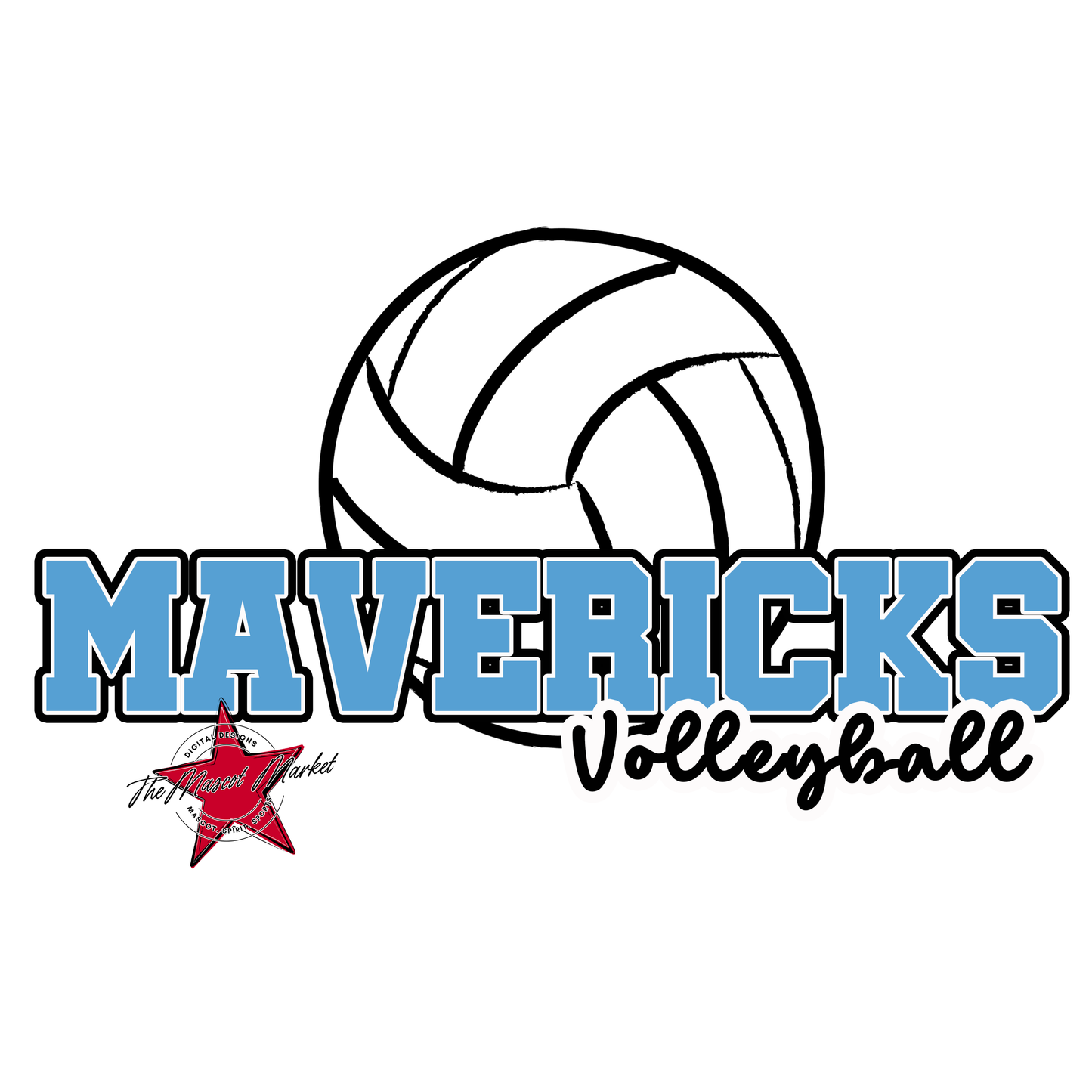 Mavericks Varsity Volleyball-Carolina Blue