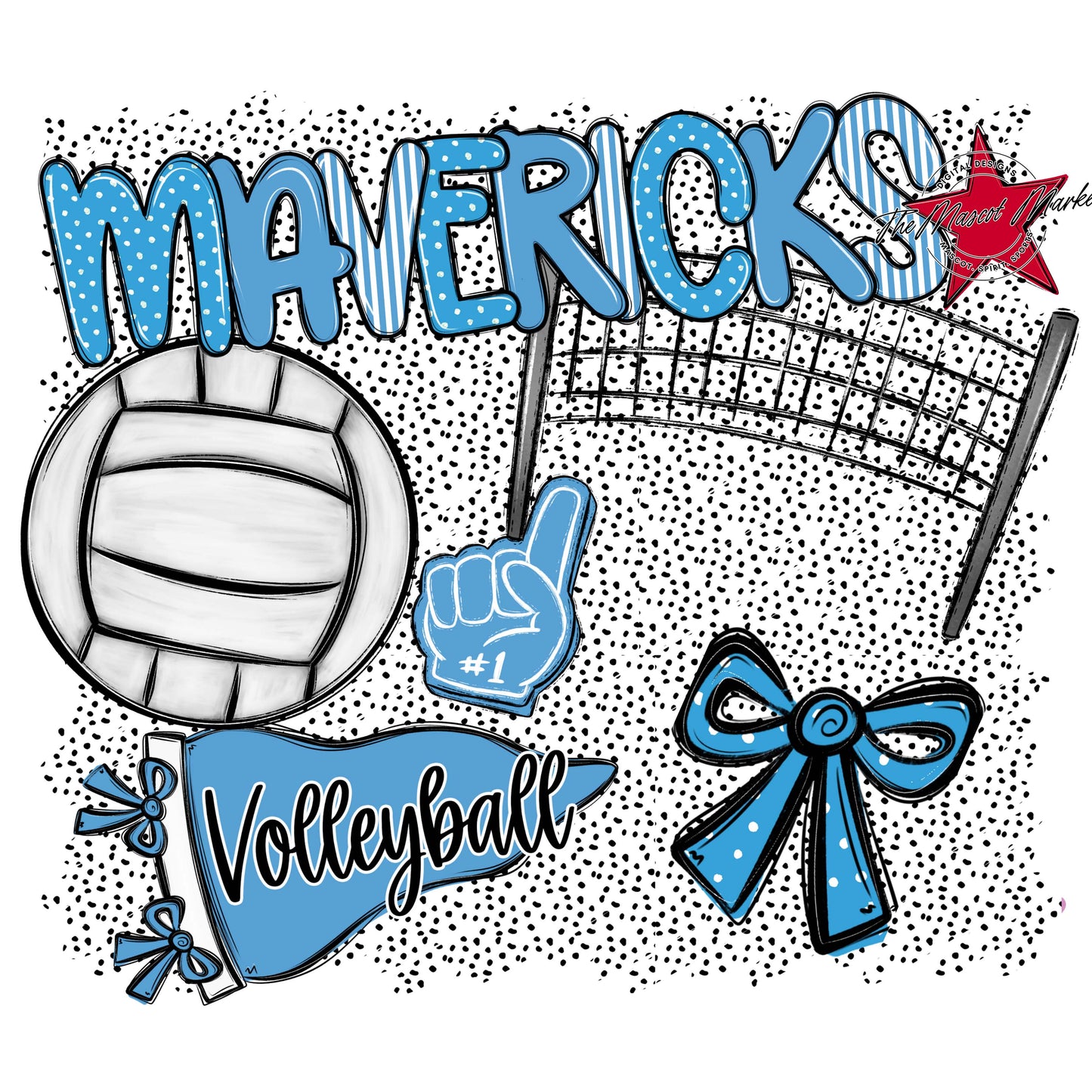 Mavericks Volleyball Spirit-Carolina Blue