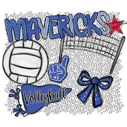 Mavericks Volleyball Spirit-Off Blue