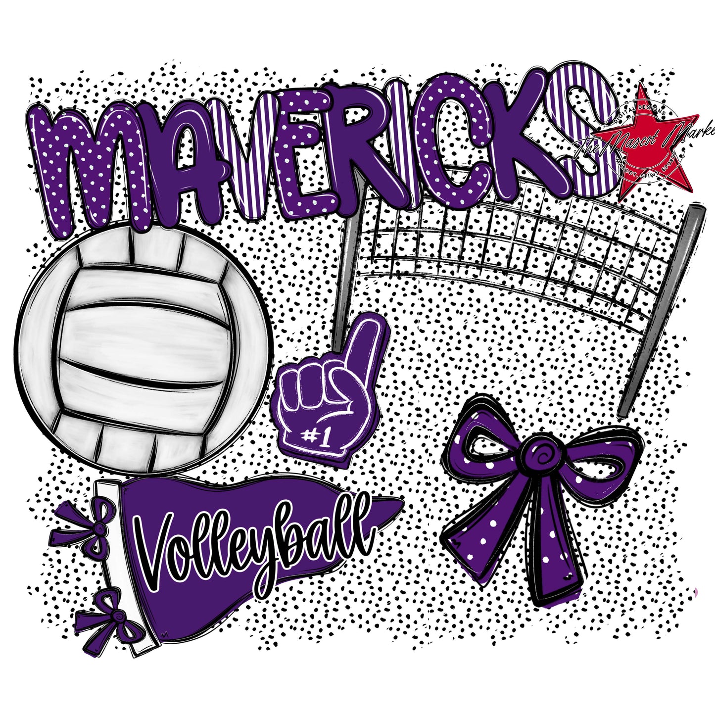 Mavericks Volleyball Spirit-Purple