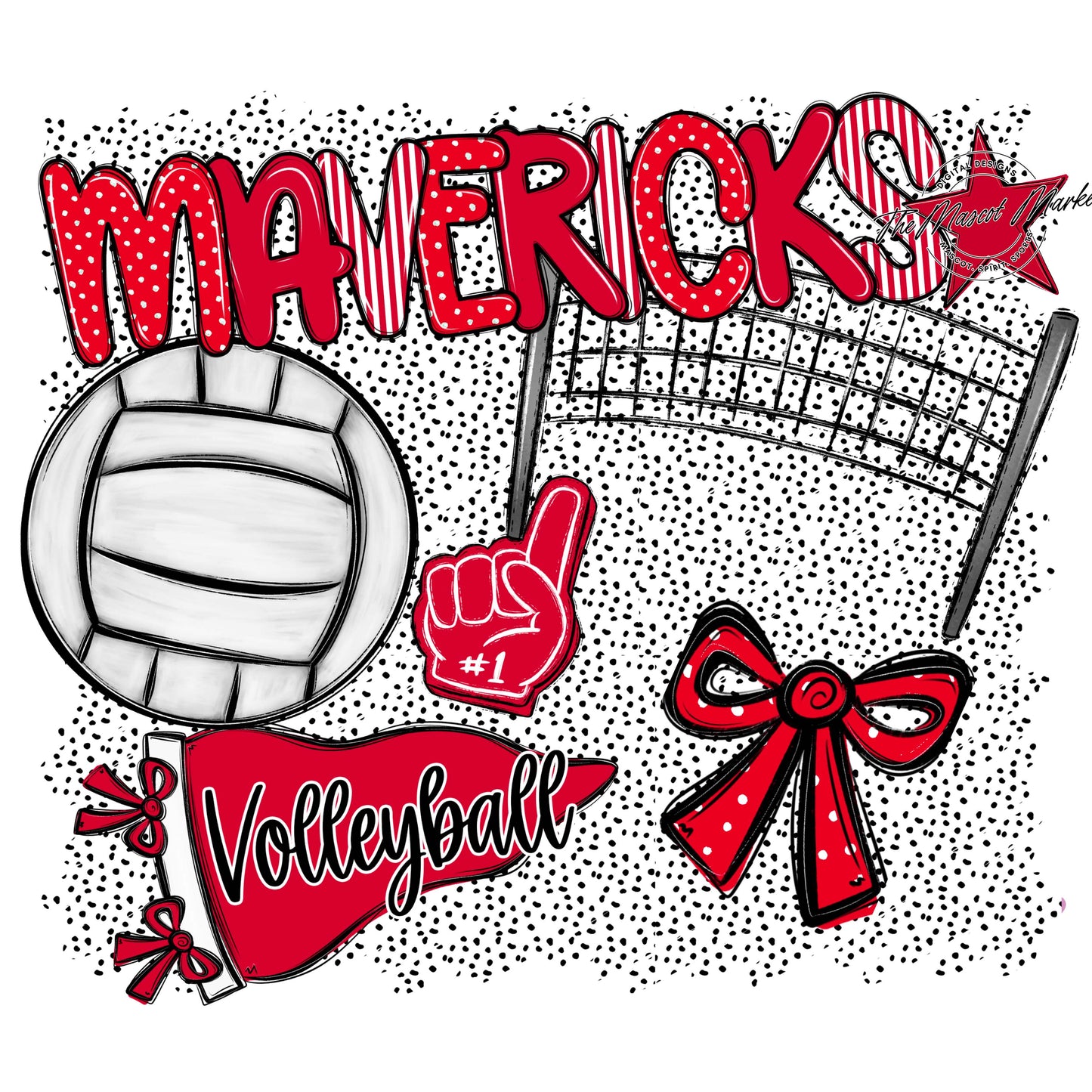 Mavericks Volleyball Spirit-Red