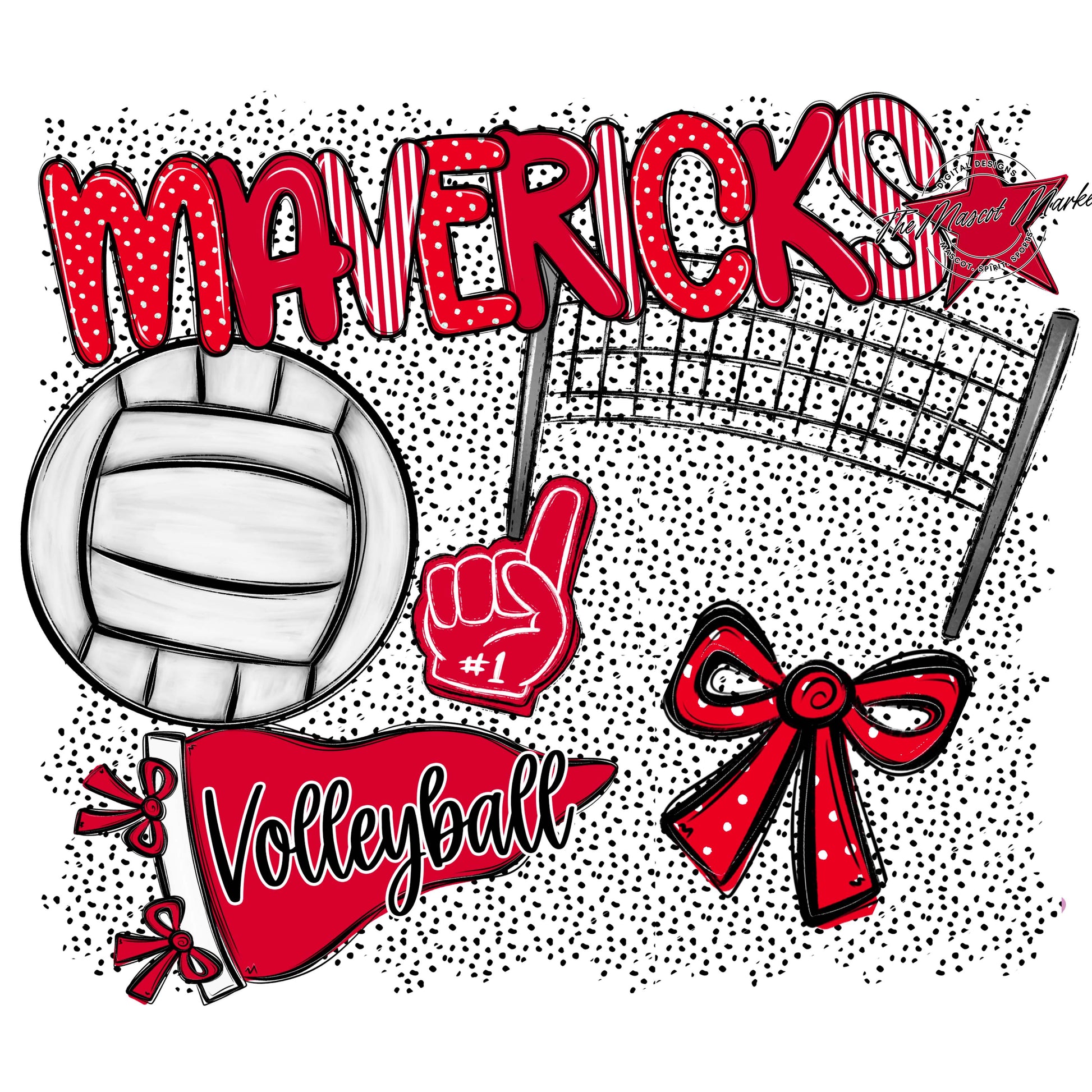 Mavericks Volleyball Spirit-Red