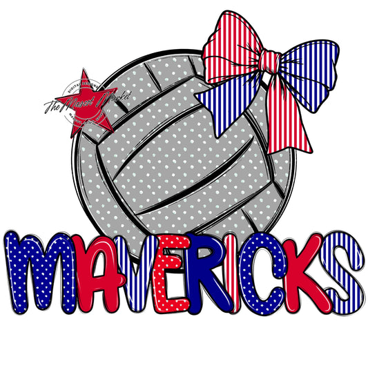 Mavericks Volleyball Spirit Design-Blue & Red