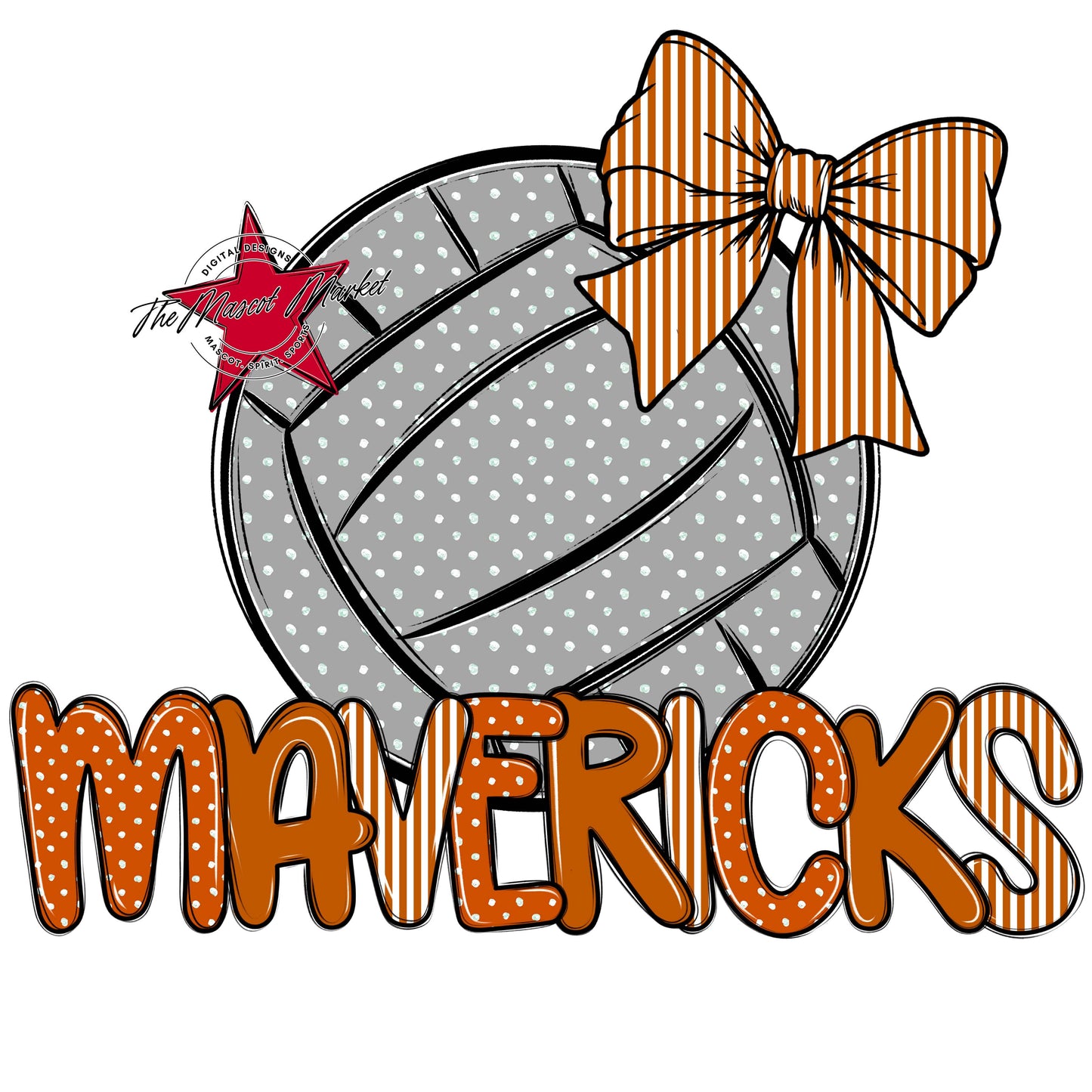 Mavericks Volleyball Spirit Design-Burnt Orange