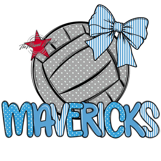 Mavericks Volleyball Spirit Design-Carolina Blue