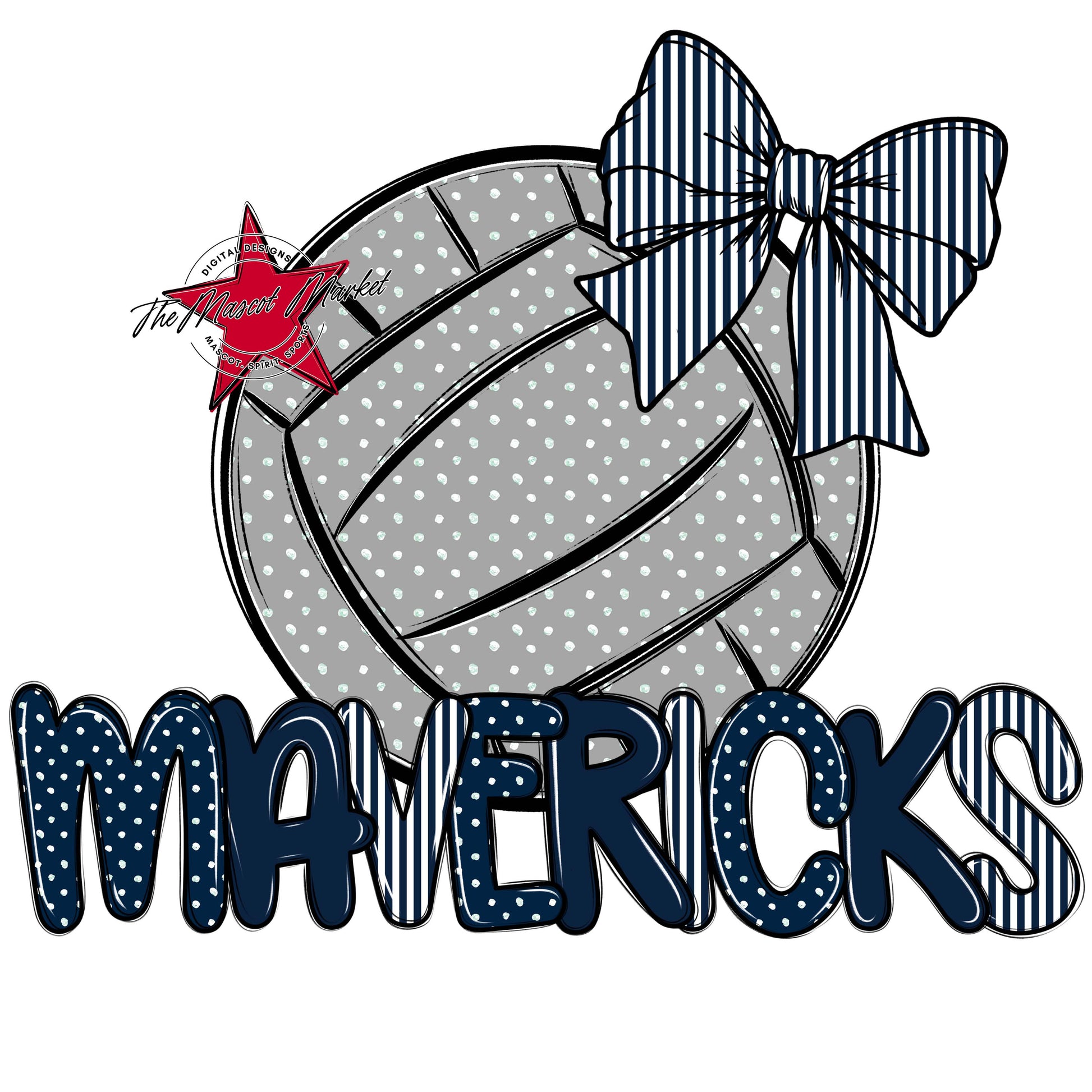 Mavericks Volleyball Spirit Design-Navy