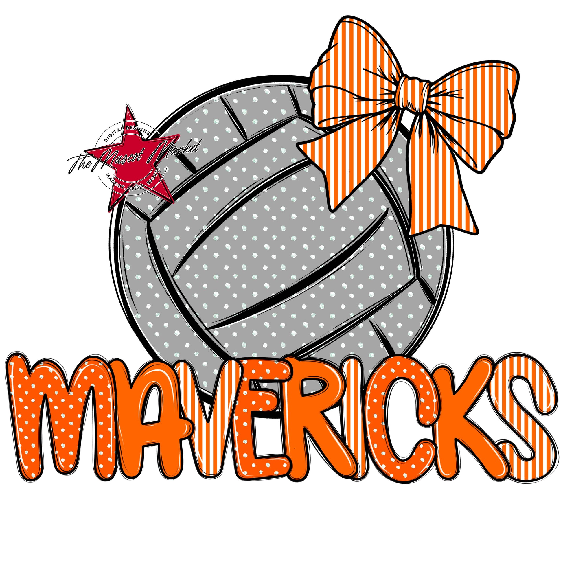 Mavericks Volleyball Spirit Design-Orange